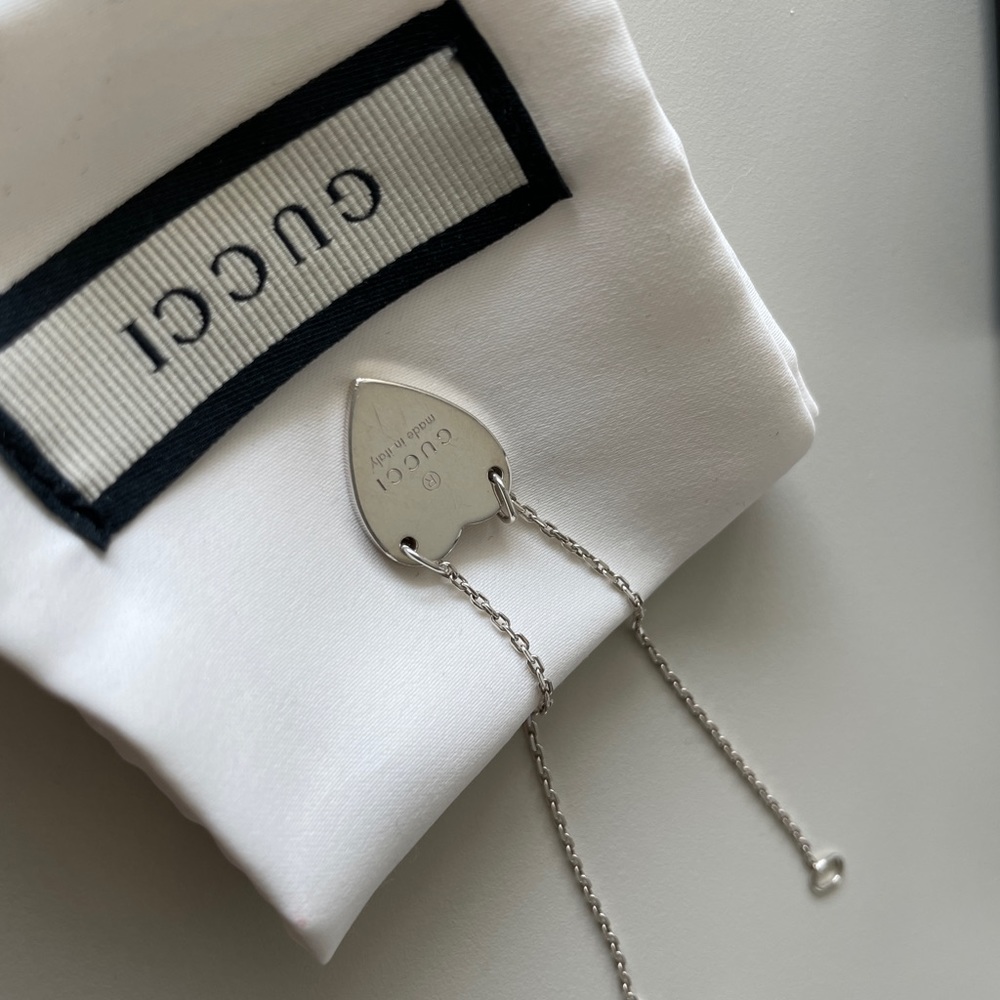 [GUCCI] Sterling Silver Heart Bracelet - Picture 5 of 7